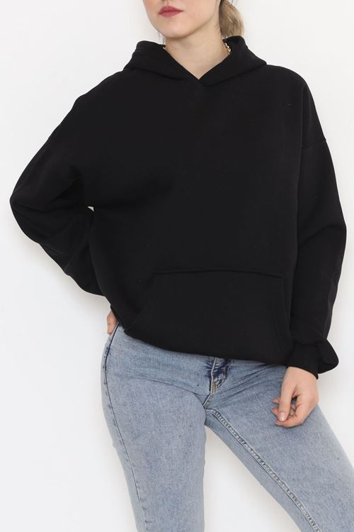 Kapşonlu Sweat Siyah - 930.1247.