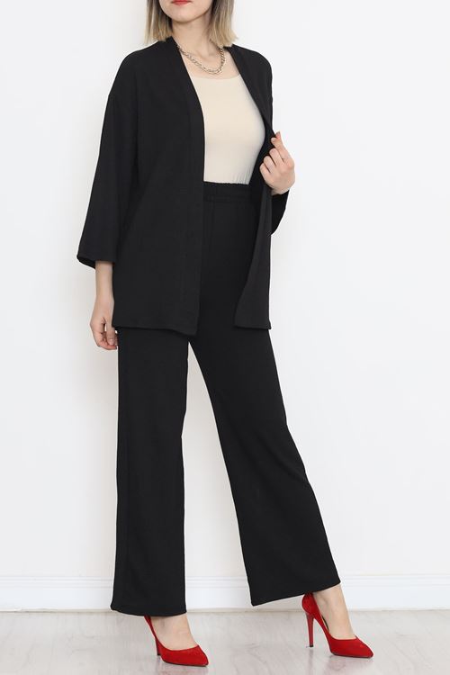 Uzun Kimono Takım Siyah - 722.1247.