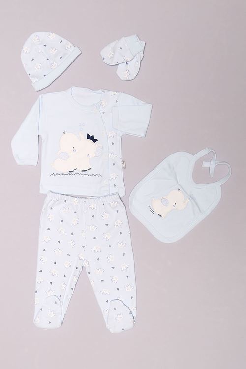 0-3 Ay Bebek Zıbın Takım Mavi - 01008.1803.