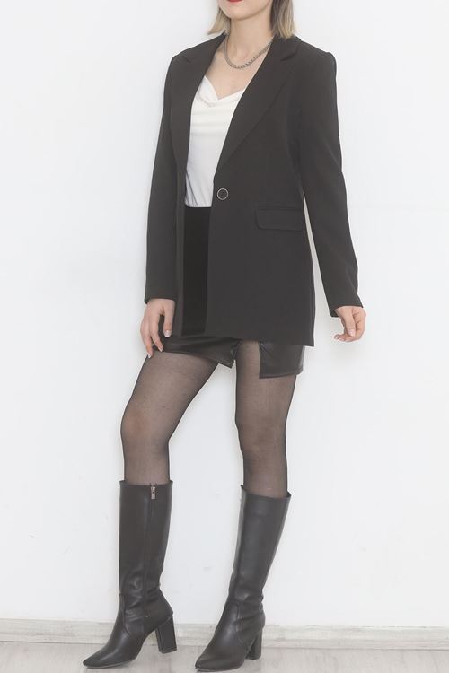 Tek Düğme Blazer Ceket Siyah - 15527.1791.