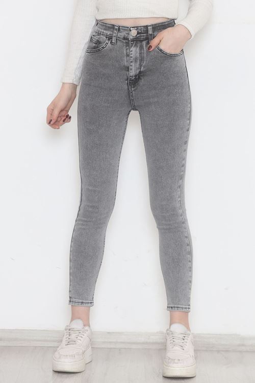 Süper Likra Kot Pantolon Gri - 473737.1431.