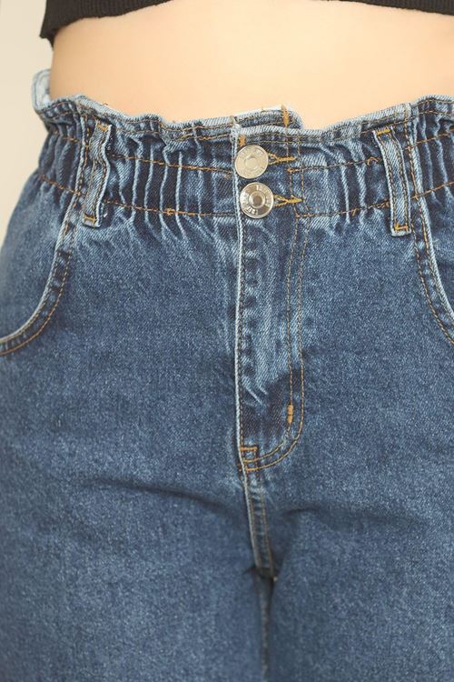 Beli Lastikli Kot Pantolon Mavi - 12559.1431.