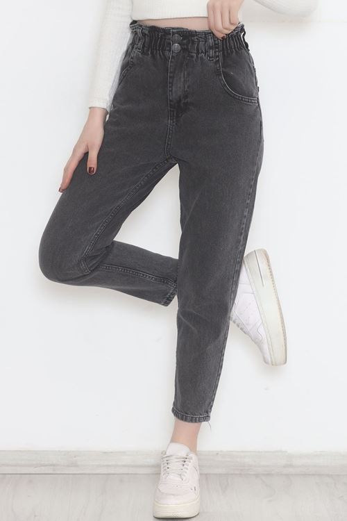 Beli Lastikli Kot Pantolon Koyugri - 12559.1431.