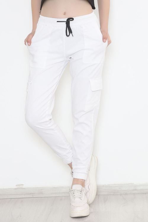 Kargo Cepli Pantolon Beyaz - 10772.1431.