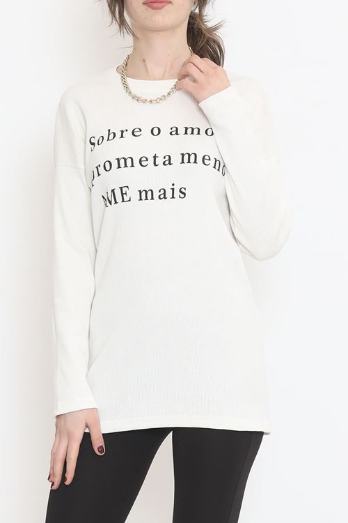 Kaşkorse Baskılı Tunik Ekru - 4003.1567.