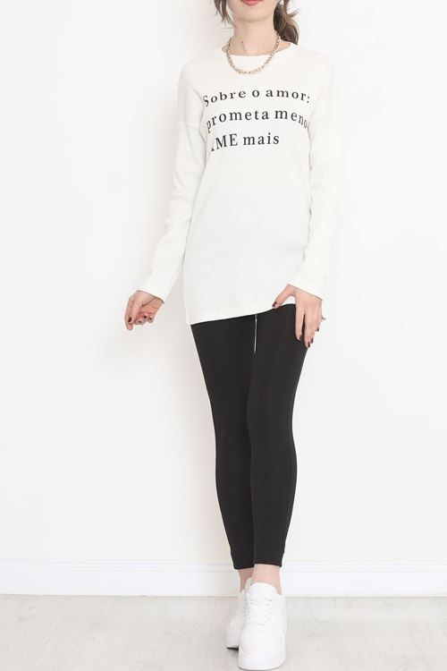 Kaşkorse Baskılı Tunik Ekru - 4003.1567.
