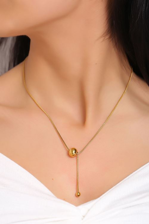 Çelik Kolye Gold5 - 17252.1804.