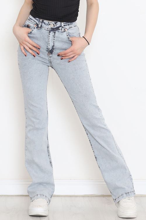 İspanyol Paça Kot Pantolon Buzmavi - 18201.1431.