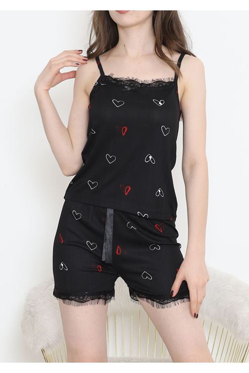 Şortlu Pijama Takımı Siyah - 178.1287.