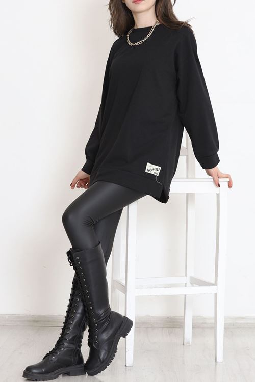 Armalı İki İplik Tunik Siyah - 15568.1792.