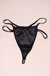 Çift İpli Saten Tanga Siyah - 1125.1364.