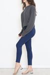 Oversize Ortadan Çımalı Bluz Füme - 15913.1778.