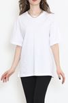 İnci Detaylı Tişört Beyaz - 152436.1824.