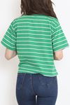 Çizgili Crop Tişört Benetton  - 9525.1567.