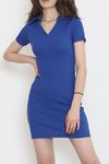 Kaşkorse Polo Yaka Elbise Saks - 15273.1567.