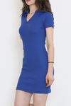 Kaşkorse Polo Yaka Elbise Saks - 15273.1567.