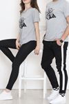 Unisex Baskılı Tişört Gri - 18172.599.