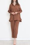 Keten Kimono Takım Acıkahve - 16451.1059.