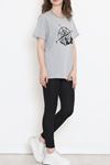 Unisex Baskılı Tişört Gri - 18172.599.