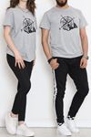 Unisex Baskılı Tişört Gri - 18172.599.
