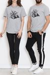 Unisex Baskılı Tişört Gri - 18172.599.