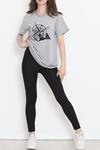 Unisex Baskılı Tişört Gri - 18172.599.