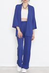 Uzun Kimono Takım Saks - 722.1247.