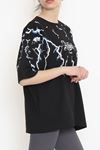 Baskılı Oversize Tişört Siyah - 15923.336.