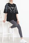 Baskılı Oversize Tişört Siyah - 15923.336.