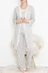 3'Lü Pijama Takımı Fümeçizgili - 19198.1049.