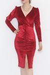 Kadife Elbise Bordo - 3667.1595.
