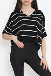 Gömlek Yaka Çizgili Triko Siyahkemik - 11182.1323.