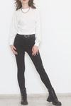 Bisiklet Yaka Crop Sweat Beyaz - 2508.555.