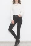 Bisiklet Yaka Crop Sweat Beyaz - 2508.555.